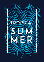 tropical summer leaf poster