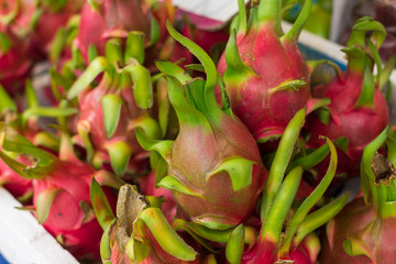 Dragon fruit, Pitaya (geow mangon). Fruits of Vietnam and Thailand