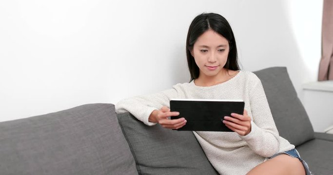 Woman use of digital tablet computer