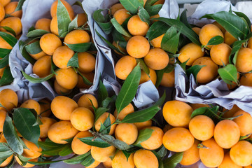 Fresh sweet ripe Yellow plums in the bowl