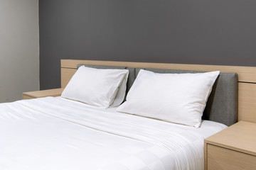 Fototapeta na wymiar Modern bedroom design, Double bed