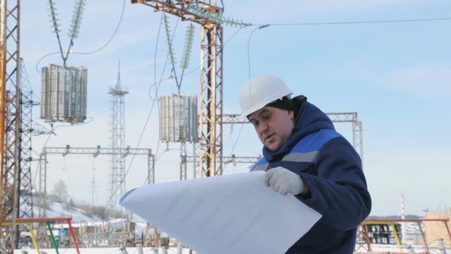 Engineer supervising at electric power station