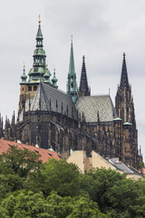 View of the Metropolitan Cathedral of Saints Vitus, Wenceslaus and Adalbert  is a Roman Catholic metropolitan cathedral in Prague.Czech Republic