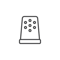 Sewing thimble outline icon. linear style sign for mobile concept and web design. Thimble simple line vector icon. Symbol, logo illustration. Pixel perfect vector graphics