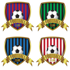 Logo Design Football Club stripe style with ribbon