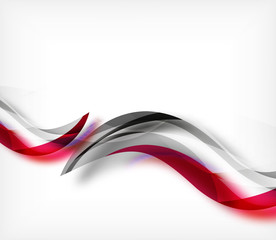 Vector colorful wavy stripe on white background with blurred effects. Vector digital techno abstract background