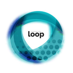 Loop circle business icon, created with glass transparent color shapes