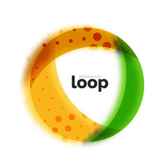 Loop circle business icon, created with glass transparent color shapes