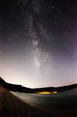 Obraz premium Night shost from balandra beach, baja california sur with milky way.
