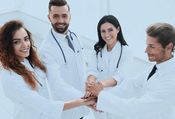 friendly team of doctors shows their success