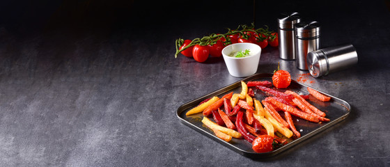 colorful vegetable fries from the oven