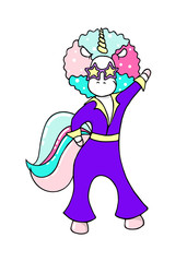 Hand drawn illustration of a magic unicorn. Vector isolated illustration