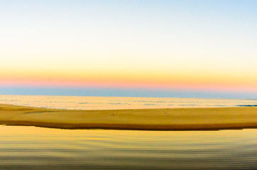 Obraz premium Scenics from the beaches of the sea of cortez, where the desert meets the sea, Baja California sur Mexico.