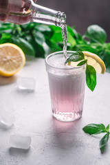 Cherry tonic with lemon
