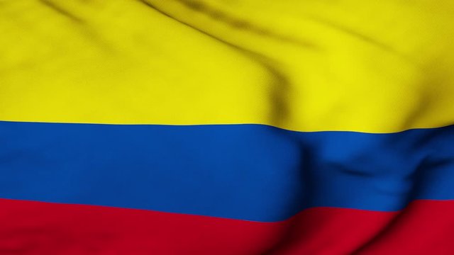 The Colombian flag waving in the wind. The Colombia flag flaps in the breeze, filling the whole frame. See portfolio for similar and much more!