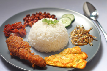 Traditional nasi lemak