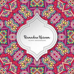 Ethnic floral seamless pattern with mandalas