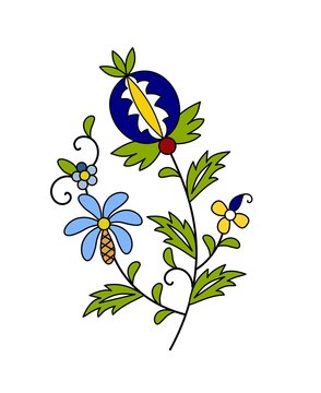 Traditional, modern Polish - Kashubian floral folk decoration vector