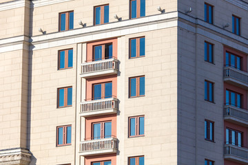 Windows in the building as a background