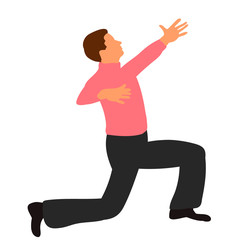 vector, isolated, flat style icon, guy dancing