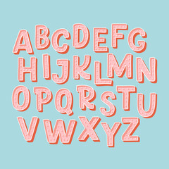 Cute hand drawn alphabet made in vector. Doodle letters for your design. Isolated characters. Handdrawn display font for DIY projects and kids design.