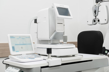 diagnostic ophthalmologic equipment. modern medical equipment in eye hospital. medicine concept