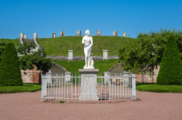 Statue in lower garden of Peterhof