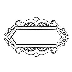 Vector calligraphy ornamental decorative frame, hand drawn banner isolated on white background