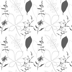 chestnut leaves sunflower herbs pattern small r