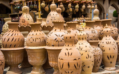 Fototapeta na wymiar Bahla Pottery Market in Oman in the Middle East.