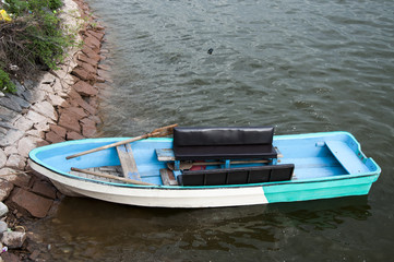 A single boat in the lake