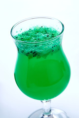 green cocktail with kiwi fruit