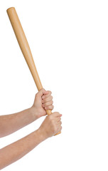 Hands with baseball bat