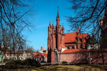 Church of St. Anne in the Background of  the Gediminas Castle