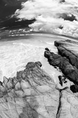 Obraz premium Scenics from the bay of Cabo Pulmo, where the desert meets the sea, Baja California sur Mexico.