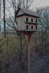 Two-story birdhouse in the park