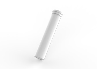 Effervescent Tablets Tube Mock-up On Isolated White Background, 3D Illustration