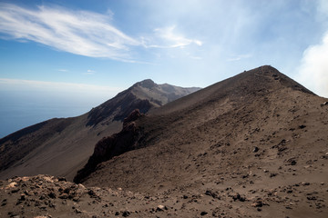 on the crater of the Stromboli volcano