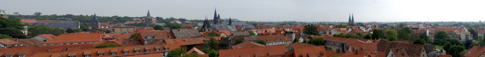 Fototapeta na wymiar Panorama Quedlinburg,Top view of Quedlinburg