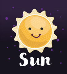 Funny Sun smiling face
