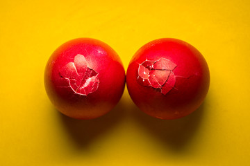 Crash Easter eggs on a yellow background