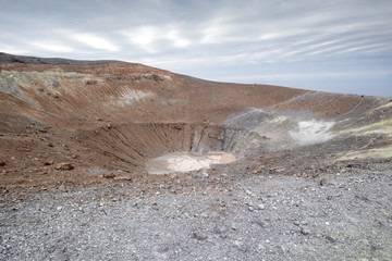 the crater of Vulcano with fumaroles