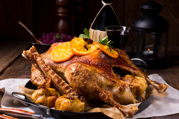 Traditionelle polnische gans vom offen