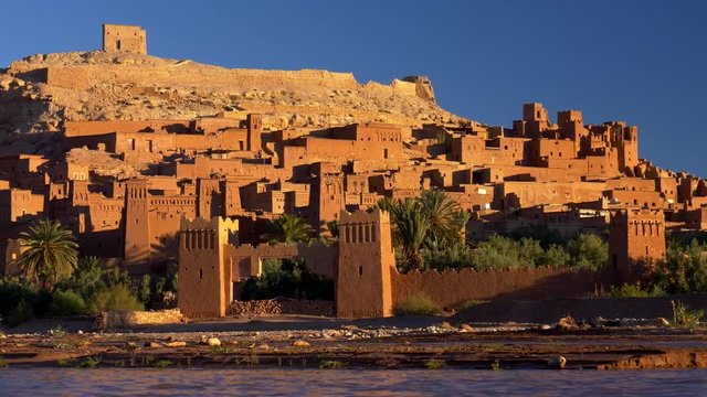 Ksar of Ait-Ben-Haddou, Morocco. Fortified village, great example of Moroccan earthen clay architecture.
