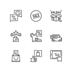 Outline icons. Discounts