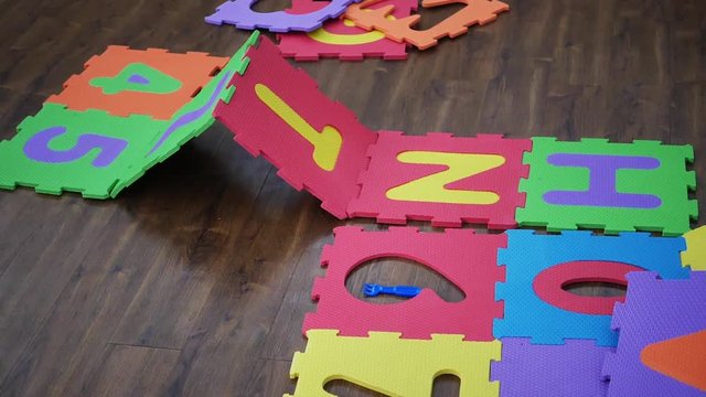 colorful floor puzzle mats for baby and child play and education learning word number