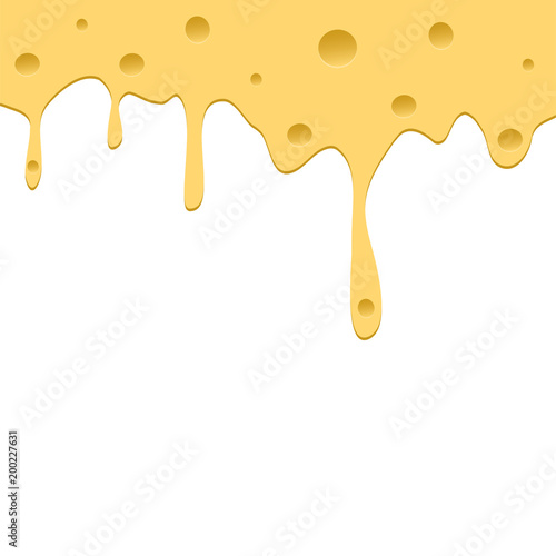"A dripping cheese on a white background. Vector illustration" Stock