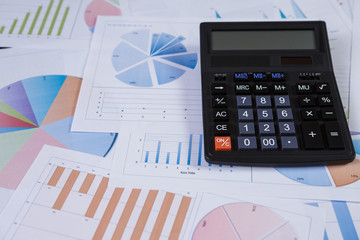 Financial accounting stock market graphs analysis. Concept of conducting Statistics