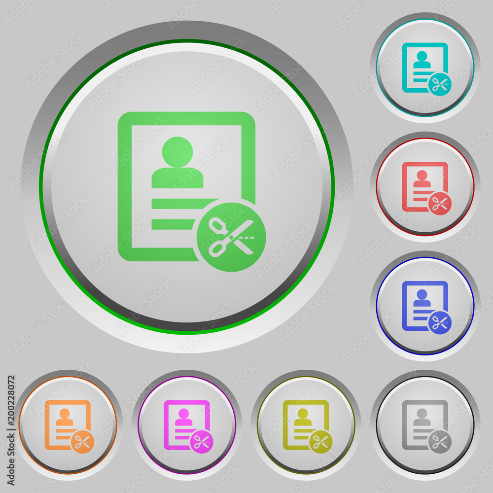 Poster cut contact data push buttons