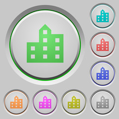 City silhouette push buttons